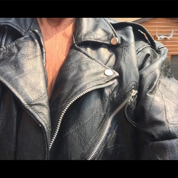 Moto Jacket BLACK LEATHER UNISEX - Picture 3 of 15